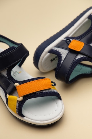 Şirinbebe Ortopedik Erkek Çocuk Sandalet Lacivert Cırtlı Yan Kapalı-4753