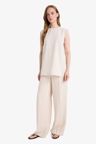 Defacto Regular Fit Bisiklet Yaka Basic Düz Keten Karışımlı Kolsuz Tunik D2953ax25smer42 Ekru