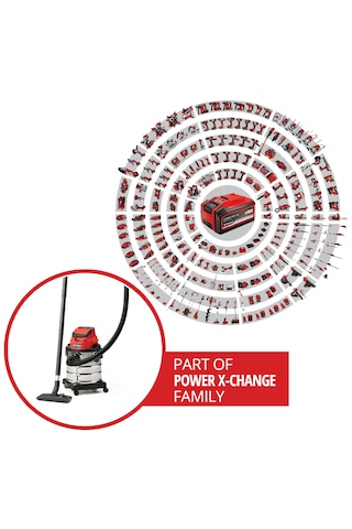 Einhell TC-VC 18/20 Li S - Solo, Akülü Islak/Kuru Süpürge (Akü ve şarj cihazı dahil değildir) - 2347130