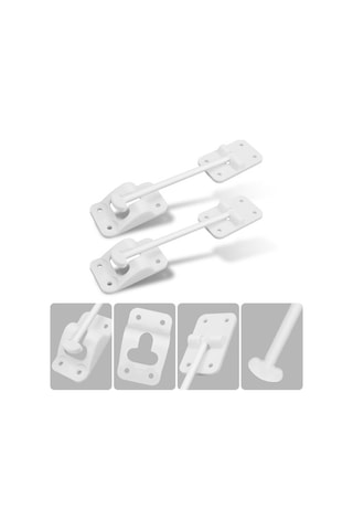 Dancemonkey 4 Takım 6 Inç T Tarzı Abs Kapı Mandalı Kilit Braketi Rv Kamp Römorku Giriş Kapısı Tutucu Beyaz