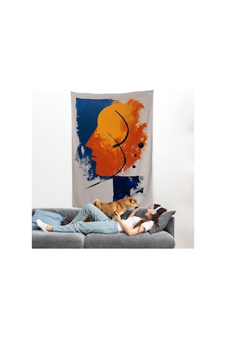 Yağlıboya Görünümlü Soyut İnsan Silüeti Duvar Örtüsü-7650