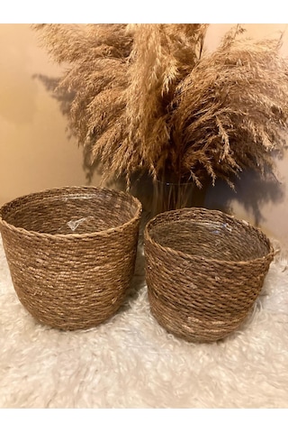 2li Hasır Silindir Saksılık Orta Boylar