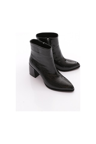Dgn 902 Kadin Topuklu Bot Siyah Croco