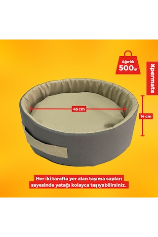 Xpermate Sünger Simit Küçük Irk Köpek Yatağı ve Kedi Yatağı 45 CM