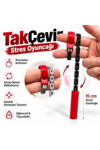 Takçevir Parmakta Dönen Zincirli Stres Oyuncağı Fidget