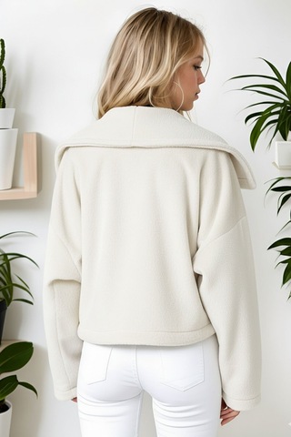 Hiramir Kadın Oversize Yarasa Kol Kısa Mont Füme Ks2534 Taş