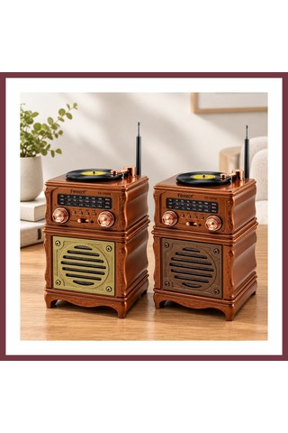 Storeşahin Retro Radyo Hoparlör Am Fm Sw Bluetooth Usb Type-c Şarjlı Shn0720