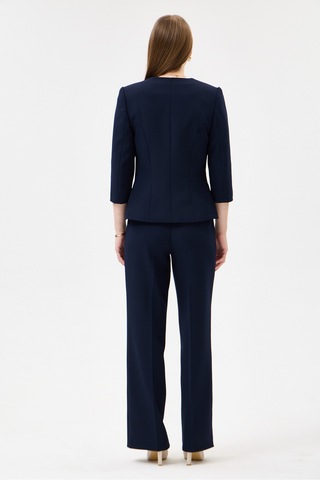 Velnara Moda Lacivert Zamansız Klasik Kadın Takım Elbise-v Yaka Ceket & Boru Paça Pantolon Lacivert - 927039466 Lacivert