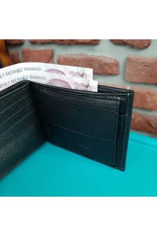 Gvnbag Hakiki Deri Erkek Bozuk Para Gözlü Siyah Cüzdan Gvn-0119