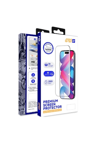 Apple iPhone Uyumlu 16 Plus Mohseven M6 Privacy Temperli Cam Ekran Koruyucu Uygulama Aparatlı Siyah