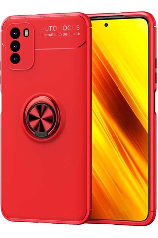 Xiaomi Poco M3 Kılıf Zore Ravel Yüzüklü Silikon Kılıf