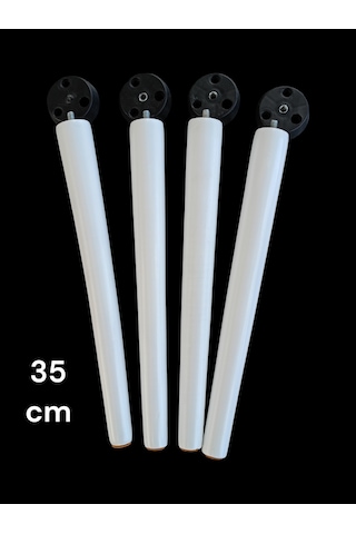 4 Adet Beyaz Boyalı Ahşap Konik 35 Cm Zigon,orta Sehpa,puf,komidi