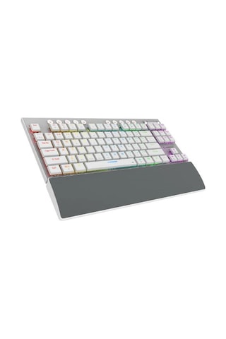 Rampage Beru Beyaz 2.4g + Bt Wireless Red Swıtch Mekanik Gaming Oyuncu Klavye Slim Rgb