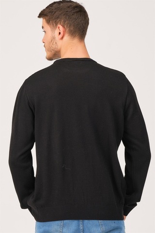 V0091 Dewberry Erkek Battal Oversıze Kazak-siyah Siyah