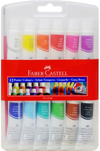 Faber Castell Guaj Boya 12 Renk Tüp'Lü Çok Renkli