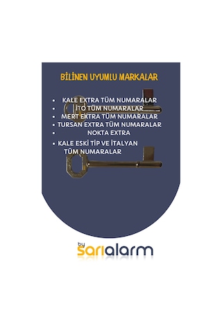 Maymuncuk Oda Kapısı Anahtarı - Tüm Numaraların Yerine Geçen Anahtarlar - 2'li Set