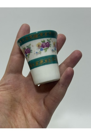 Couleuvre Limoges Çiçek Desenli Yeşil Mini Su Bardağı 5,5cm