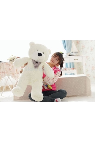 90 Cm Papyonlu Sevimli Peluş Şaşkın Ayı - Sevgiliye Özel Hediye Pembe