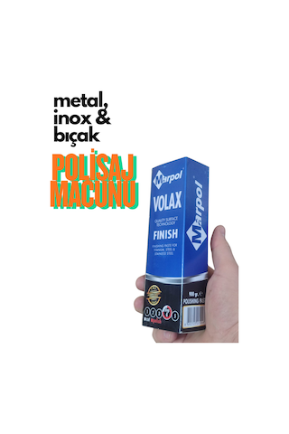 Metal Paslanmaz Ve Krom Parlatıcı Polisaj Macunu Marpol Volax Mavi Cila 1 Kg Bıçak Bileme