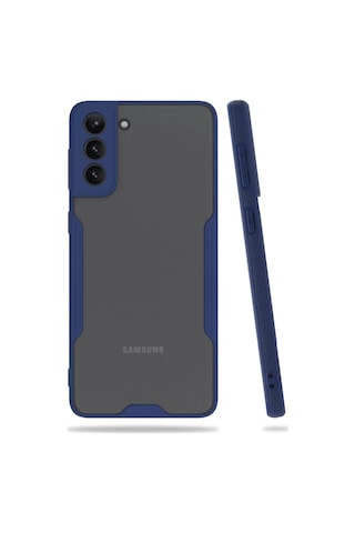 Samsung Uyumlu Galaxy S21 Plus Kılıf Platin Silikon - Lacivert Diğer