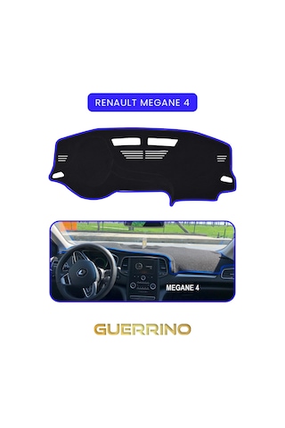 Renault Megane 4 Torpido Koruma Halısı Mavi Kenar