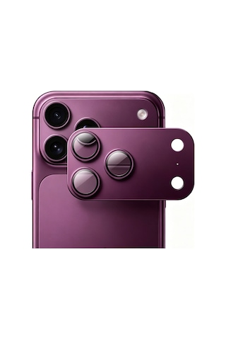 Apple iPhone Uyumlu 18 Pro  Mohseven Sapphire Alüminyum Safir Kamera Lens Koruyucu Mürdüm