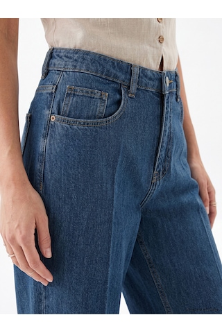 Lcw Everyday İndigo Barrel Fit Kadın Jean Pantolon
