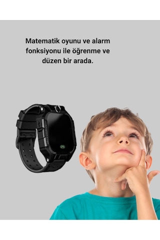 S10 Siyah Akıllı Çocuk Saati Konum Takip Ve Güvenlik Özellikli -