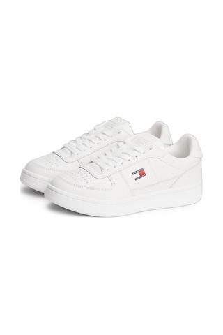 Tommy Hilfiger Kadın Marka Logolu Günlük Kullanıma Uygun Ekru Sneaker En0en03131 Ybl