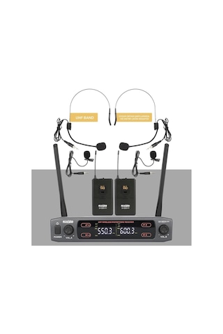 Lastvoice Lv-502h Uhf Dijital 2x24 Kanal Çiftli Yaka Kafa Telsiz Kablosuz Mikrofon