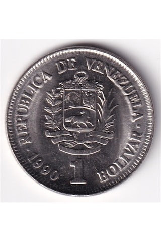 Venezuela, 1 Bolivar 1990 Çil Madeni Para