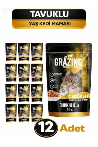 12li Kedi Yaş Maması Tavuklu Gelişim Sağlar 85 Gr X 12 Adet