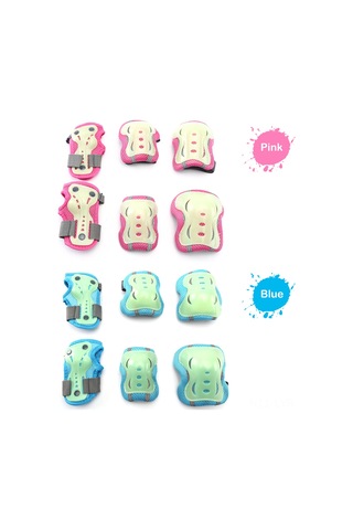 Ranyeek Pembe M Boy Paten Koruyucu Seti - 6 Parça Diz Dirsek Bileklik Çantası Çok Renkli