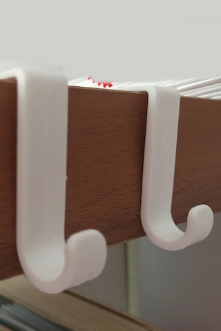 7 Adet Çekmece Dolap Kapağı Mutfak Banyo Askısı Plastik Çok Amaçlı Askı Seti Beyaz