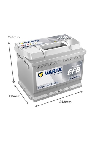 Varta 12v 60 Amper 640a N60 Start & Stop Efb Akü-yerinde Montaj