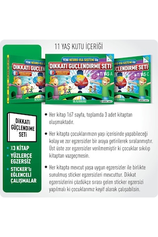 Yeni Neuro-Via Sistemi İle Dikkati Güçlendirme Seti 11 Yaş - Osman Abalı - Adeda