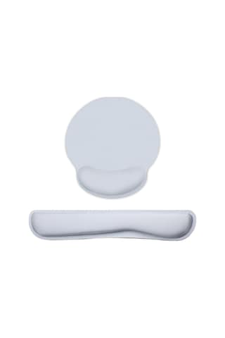 Hafızalı Köpük Klavye Bilek Desteği Mouse Pad Seti,gri