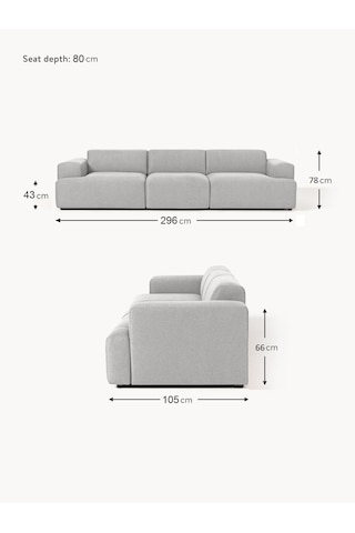 Most Mollista 3 Modül Kanepe Koltuk 32 Gri Keten Kumaş Yataş Sü