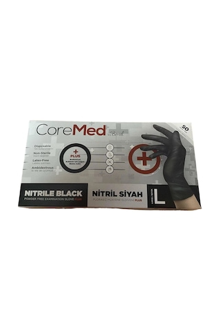 Nitril Eldiven Siyah Corefood L 100 Adet