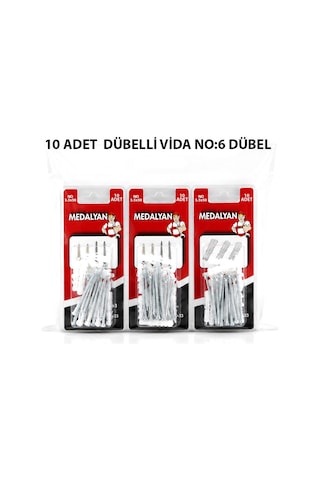 Medalyan Dl-33 Dübelli Vida - 3.5x50 Mm 10 Adet- 12'li Paket