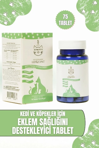 Vitkitty Kediler Ve Köpekler İçin Eklem Sağlığı Destekleyici Tablet 75 Adet