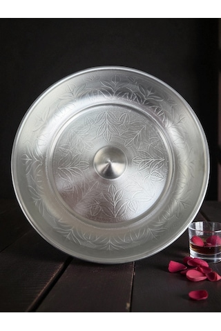 Hamam Tası İşlemeli Alüminyum Banyo Hamam Tası 20 Cm Gümüş