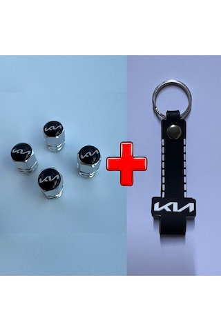 Kia Ceres İle Uyumlu Logolu Alüminyum Sibop Kapağı Ve Silikon Anahtarlık