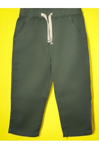 Erkek Bebek Keten Beli Paçası Lastikli Pantolon-15708 Yeşil