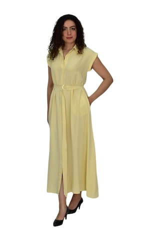 Baglan Kadın Beli Kemerli Elbise Bgl-st04639 sarı