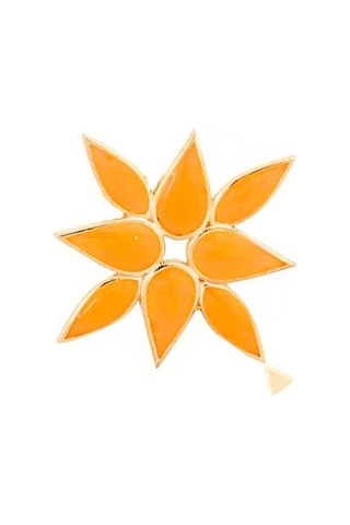 Masaliko Leon Lotus Gümüş Küpe - 925 Ayar Gümüş, Şık Mineli Tek Küpe Altın