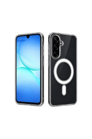 Samsung Galaxy A17 Uyumlu Yumuşak Magsafe Kablosuz Şarj Destekli Şeffaf Kılıf Kamera İçin Yükseltilmiş Çerçeve