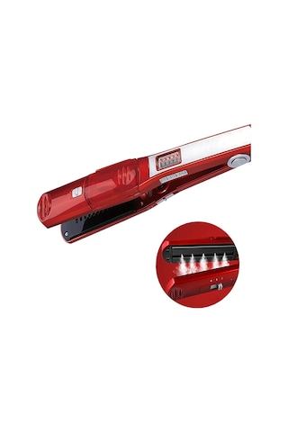 Kırmızı Elektrikli Buharlı Düzleştirici Taşınabilir Seramik Kırmızı