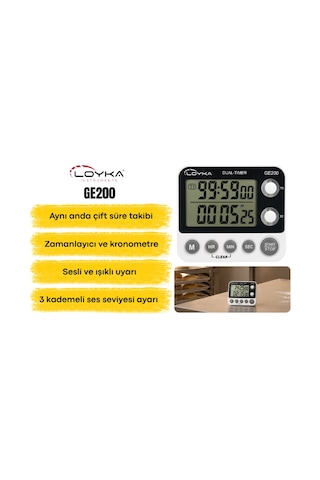 Loyka Ge200 Çift Ekranlı Dijital Zamanlayıcı Ve Kronometre