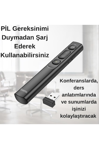Polham 100 M Mesafeli Şarjlı Kırmızı Lazerli Sunum Kumandası